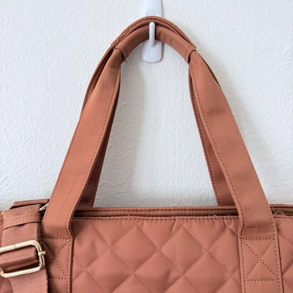 Stoney Clover Lane Desert Dreams Quilted Puffy Tote Bag Large Tan Orange